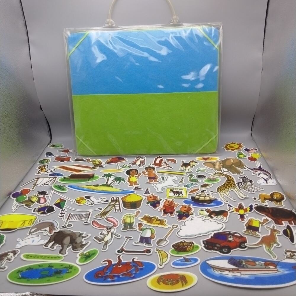 Tibbar's Everyday Felt Adventures background pieces and case Complete